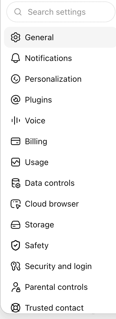 Plugins tanlangan ChatGPT sozlamalari