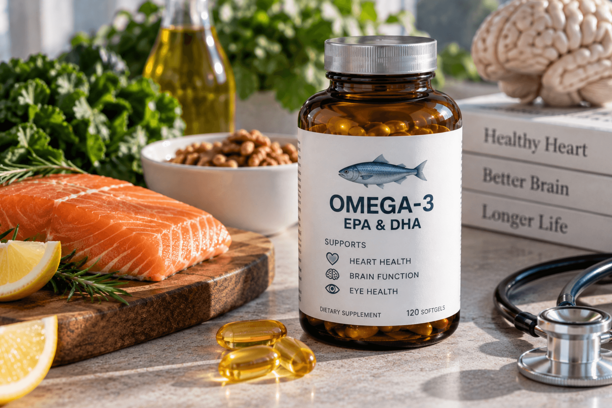 Омега-3: EPA және DHA, жүрек, ми, талдаулар және қоспаларды таңдау