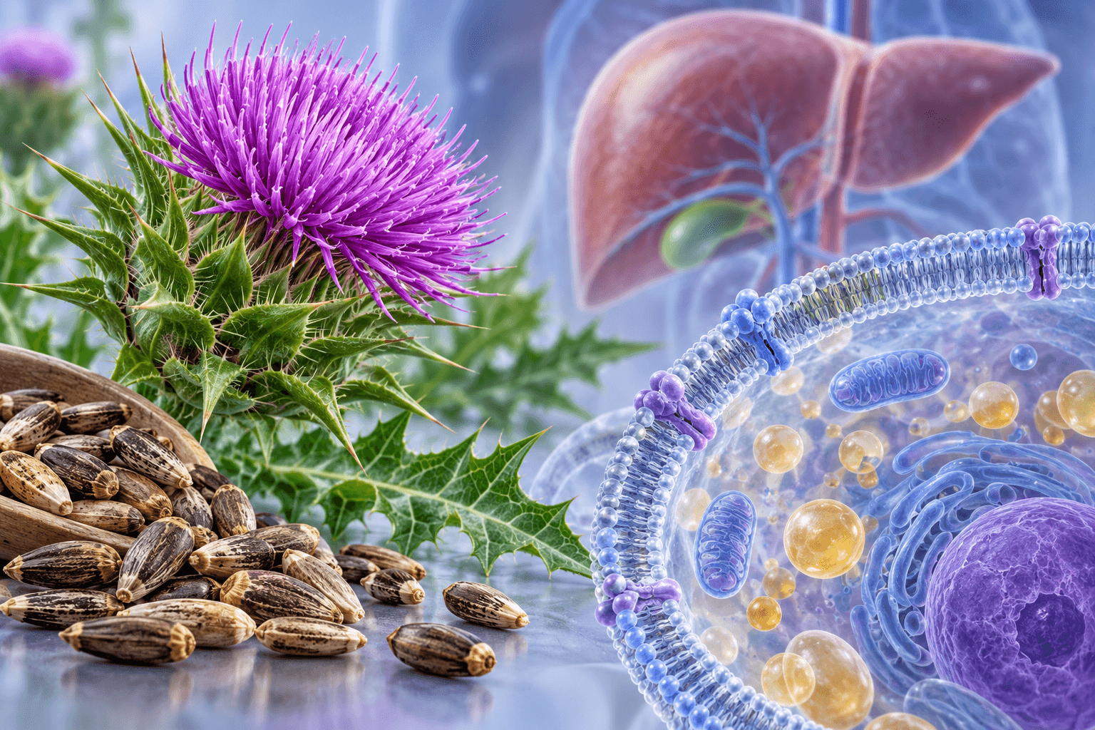 Силімарин і силібінін: мембрани, рРНК та клінічні докази